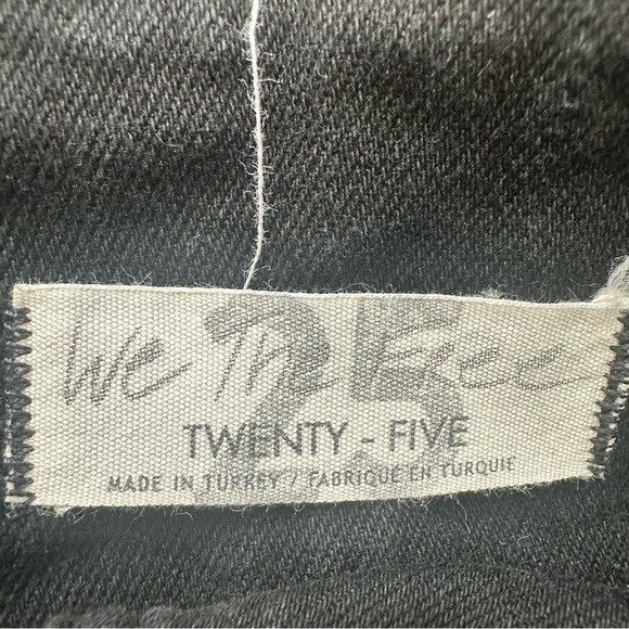 We The Free People Women Size 25 (2) Black Denim Zip Front Mini Skirt 14” Grunge - Picture 3 of 7